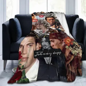 Johnny Depp Blanket Flannel Fleece Printed Throw Blankets Ultra Soft Micro Warm Blanket for All Season Bedding Chair Sofa Couch Bed 50"x40"