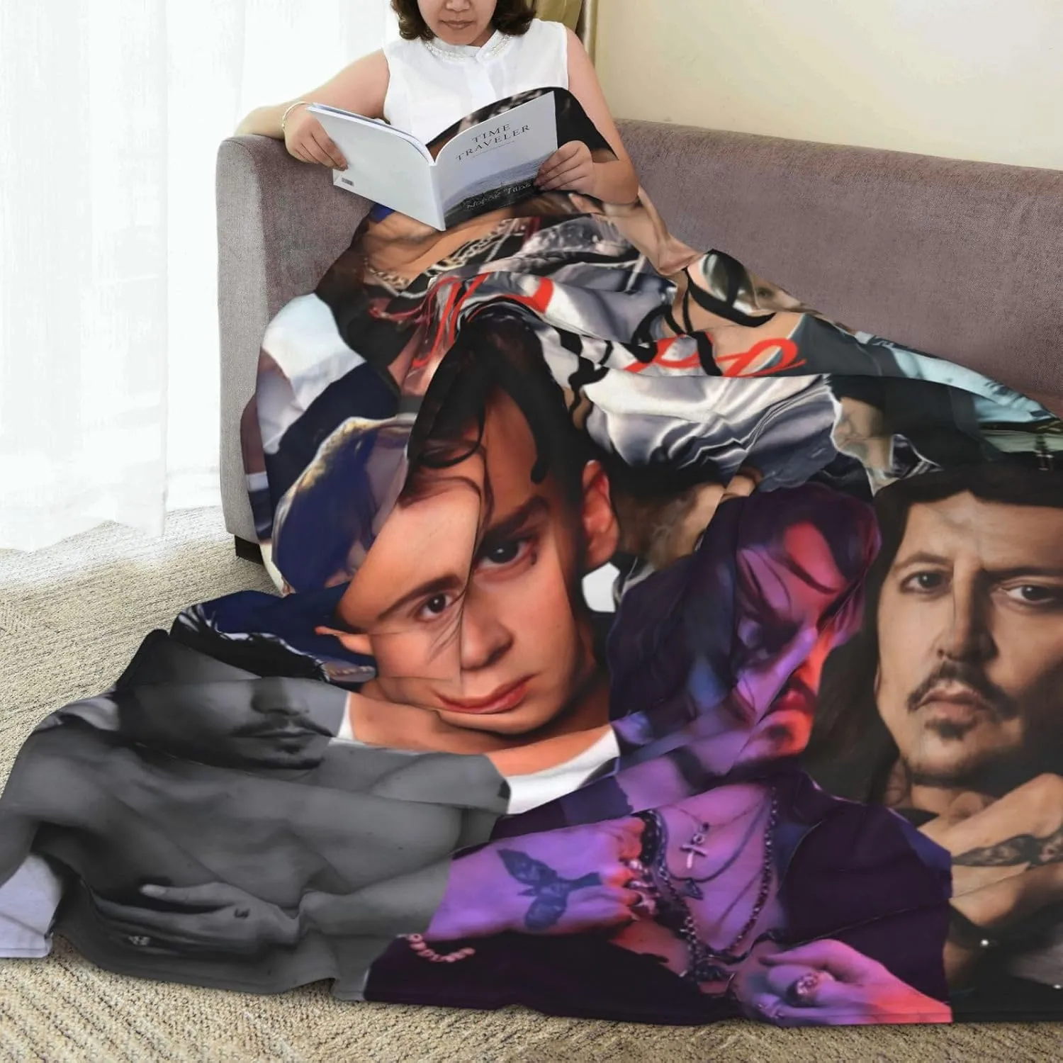 Johnny Depp Blanket Flannel Fleece Printed Throw Blankets Ultra Soft Micro Warm Blanket for All Season Bedding Chair Sofa Couch Bed 50"x40"