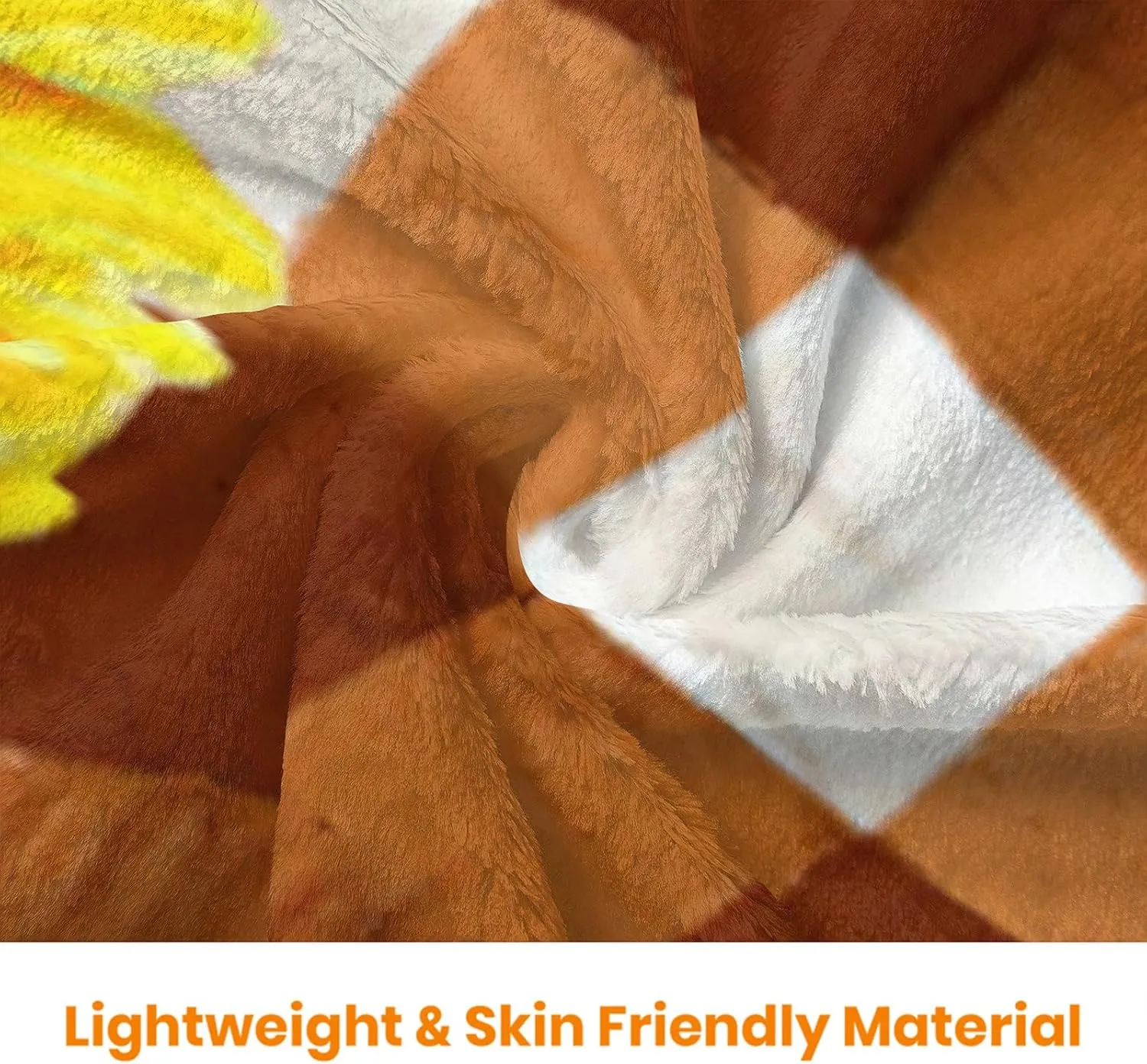 JOOCAR Flannel Throw Blanket Fall Maple Leaf Cartoon Autumn Gnome Orange Cozy Soft Plush Blankets for Bed Couch Living Room Sofa Chair, 60x80 Inch