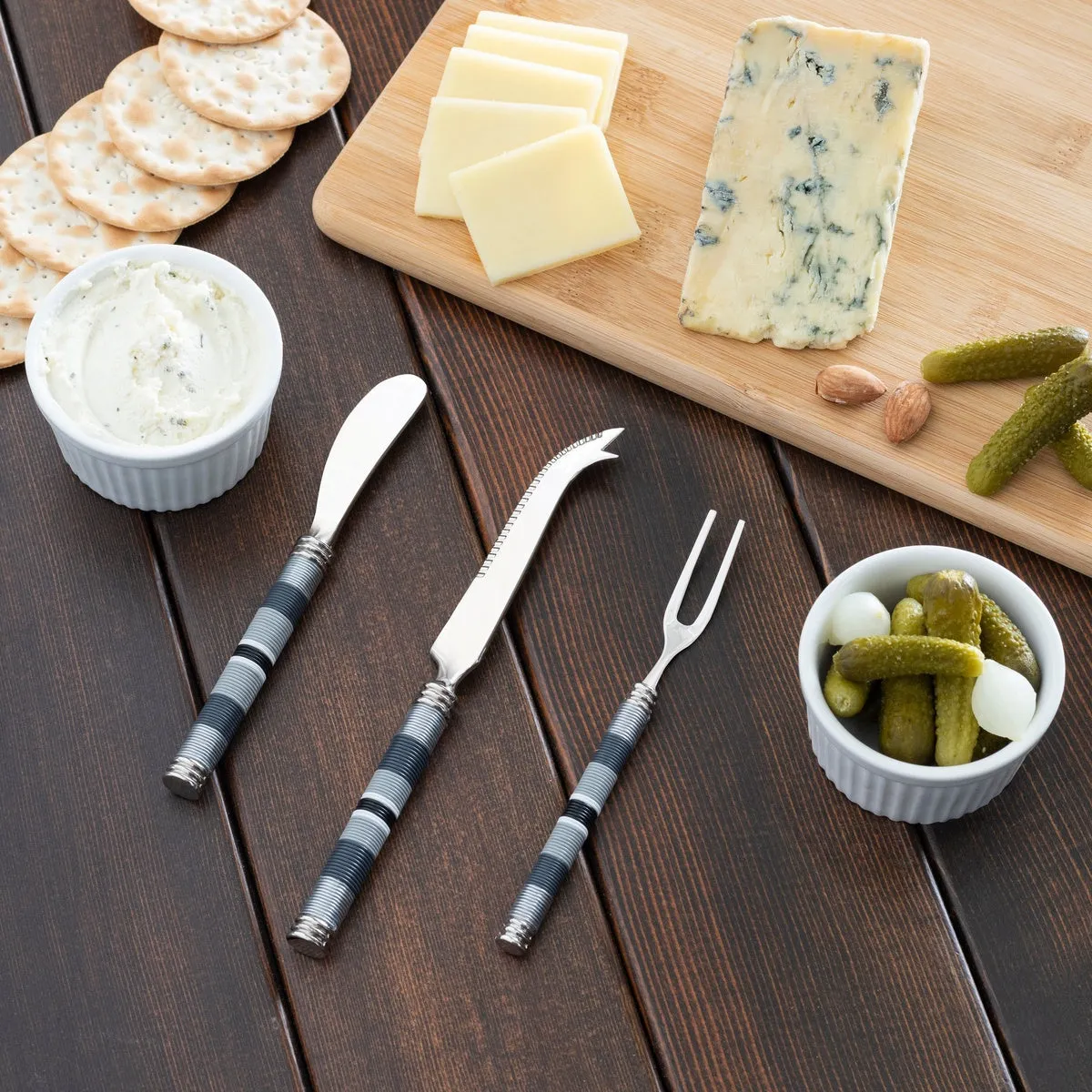 Jubilee Cheese Knife, Spreader and Fork Set - Shades of Graphite