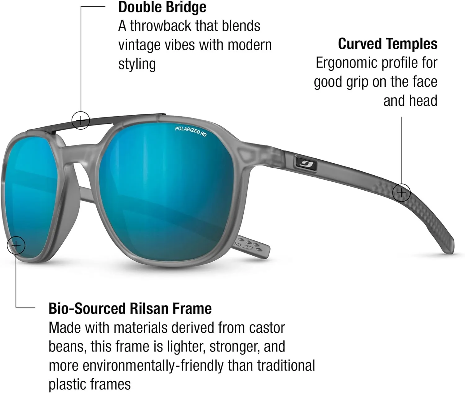 Julbo Slack Polarized Lifestyle Sunglasses for Men & Women | 100% UV ABC Protection | Premium Everyday French Eyewear