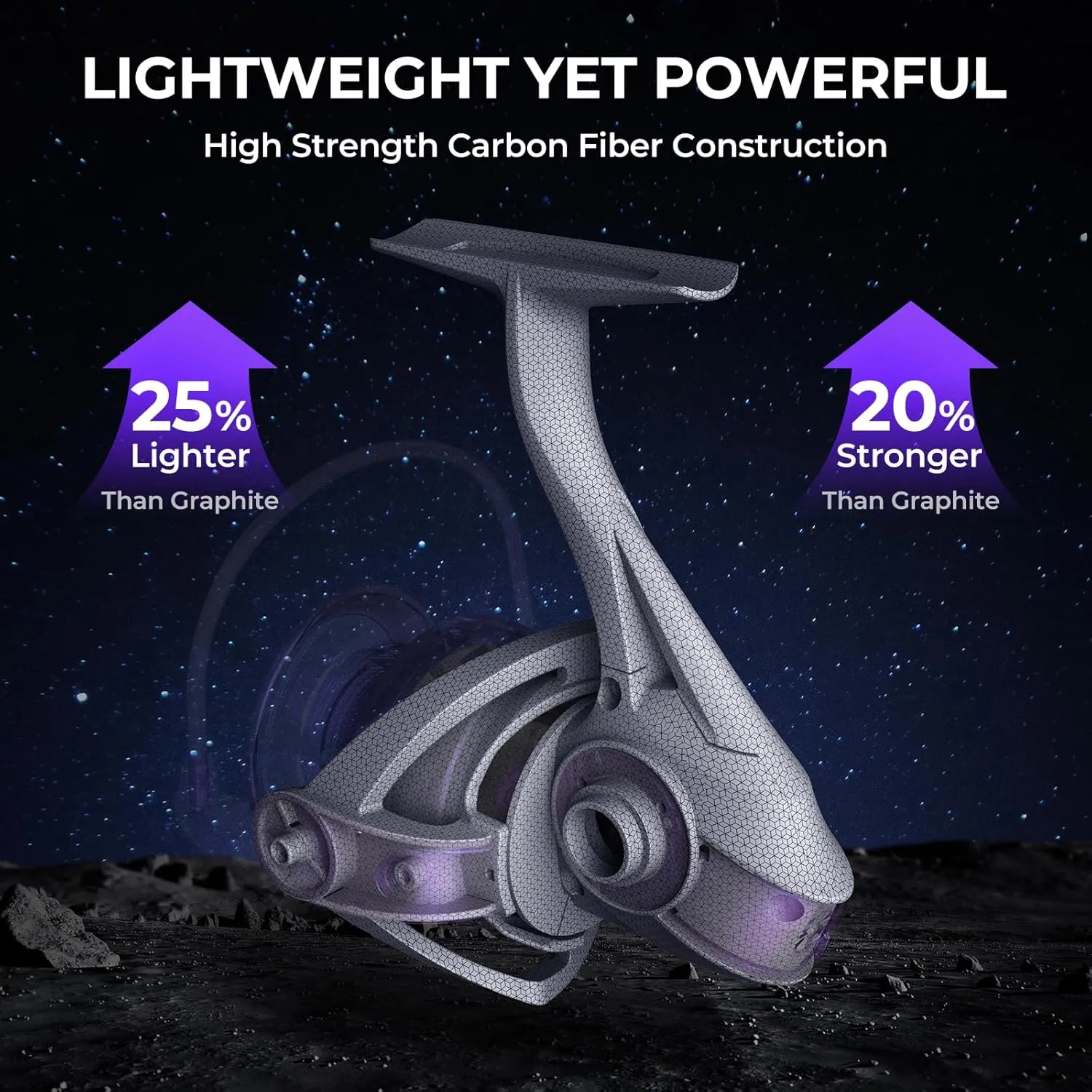 KastKing Royale Legend Pro Spinning Fishing Reel, Lightweight Yet Powerful, Digi-Cut Aluminum Gear, Aerodynamic Reel Rotor, 6.2:1 Gear Ratio, 25LBs Max Drag, TPE Handle Knobs, Unique Celestial Color