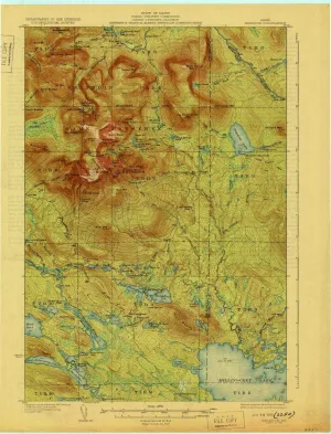 Katahdin ME topo map, 1:62500 Scale, 15 X 15 Minute, Historical, 1930, 20.3 x 15.5 in