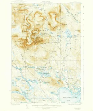 Katahdin ME topo map, 1:62500 Scale, 15 X 15 Minute, Historical, 1930, Updated 1939, 19.8 x 16.5 in