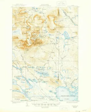 Katahdin ME topo map, 1:62500 Scale, 15 X 15 Minute, Historical, 1930, Updated 1944, 20.9 x 17 in