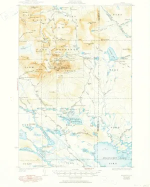 Katahdin ME topo map, 1:62500 Scale, 15 X 15 Minute, Historical, 1930, Updated 1950, 20.8 x 16.9 in