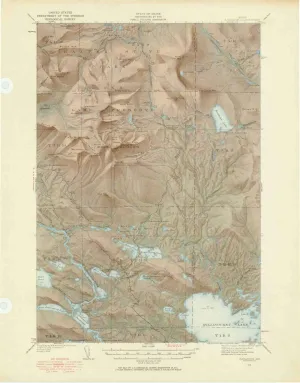 Katahdin ME topo map, 1:62500 Scale, 15 X 15 Minute, Historical, 1949, Updated 1958, 21 x 16.4 in