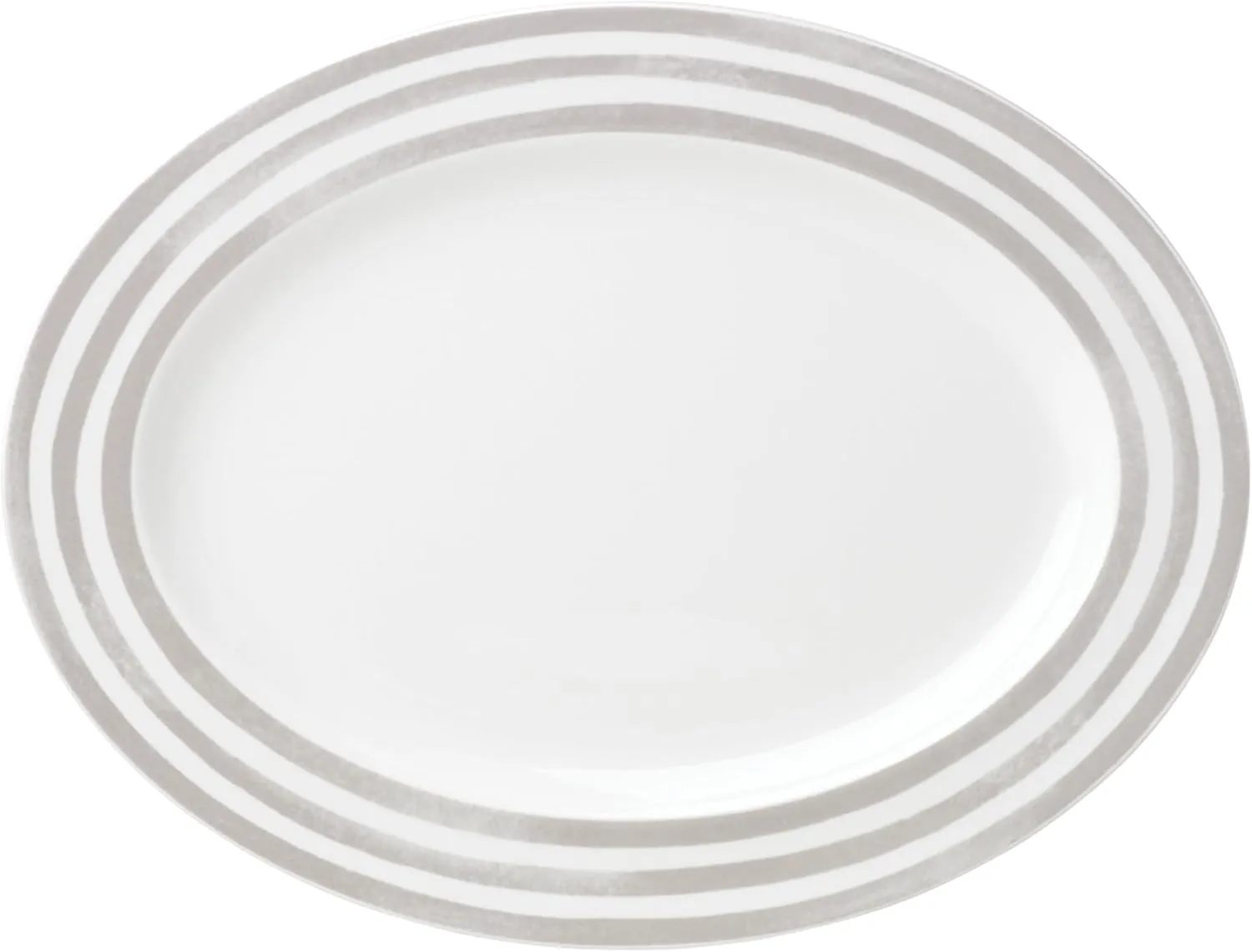 Kate Spade New York Charlotte Street 16" Oval Platter, 3.35 LB, Taupe/Grey