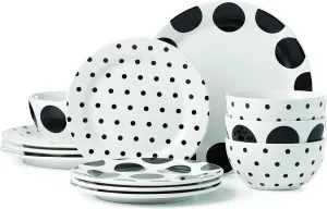 Kate Spade New York Dot 12-Piece Dinnerware Set, 19.84, White