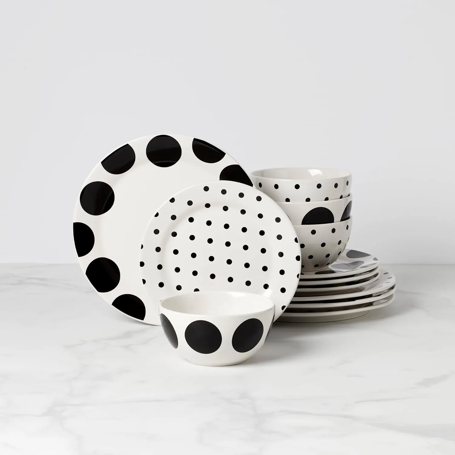 Kate Spade New York Dot 12-Piece Dinnerware Set, 19.84, White