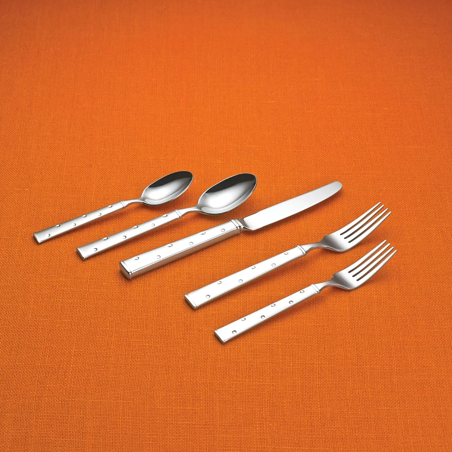 Kate Spade New York Larabee Dot 5-piece Flatware Set, 0.9 LB, Metallic