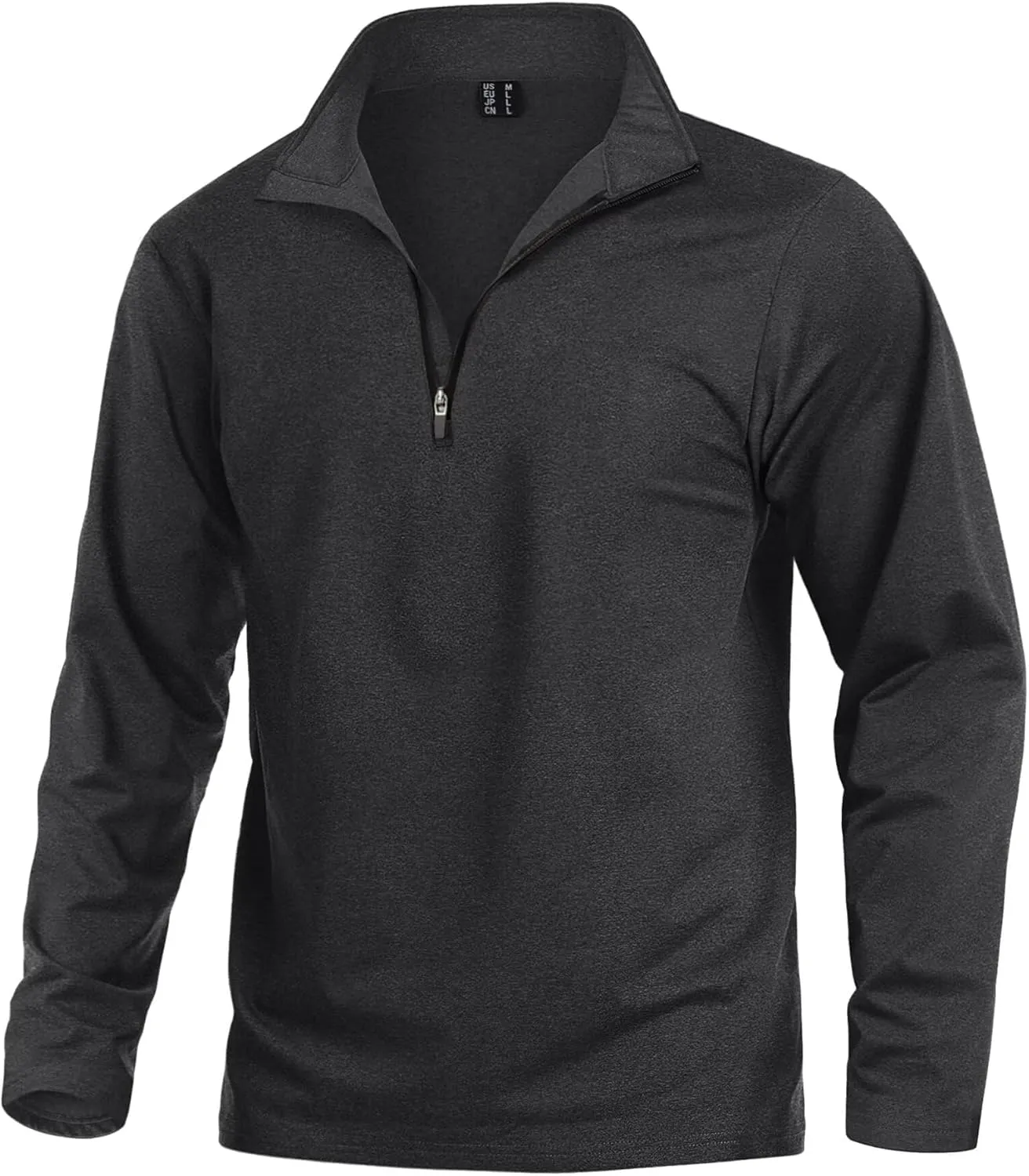 KEFITEVD Men's Athletic Shirts Long Sleeve 1/4 Zip Lightweight Fleece Lined Golf Active Pullover Workout Shirts Sweatshirt