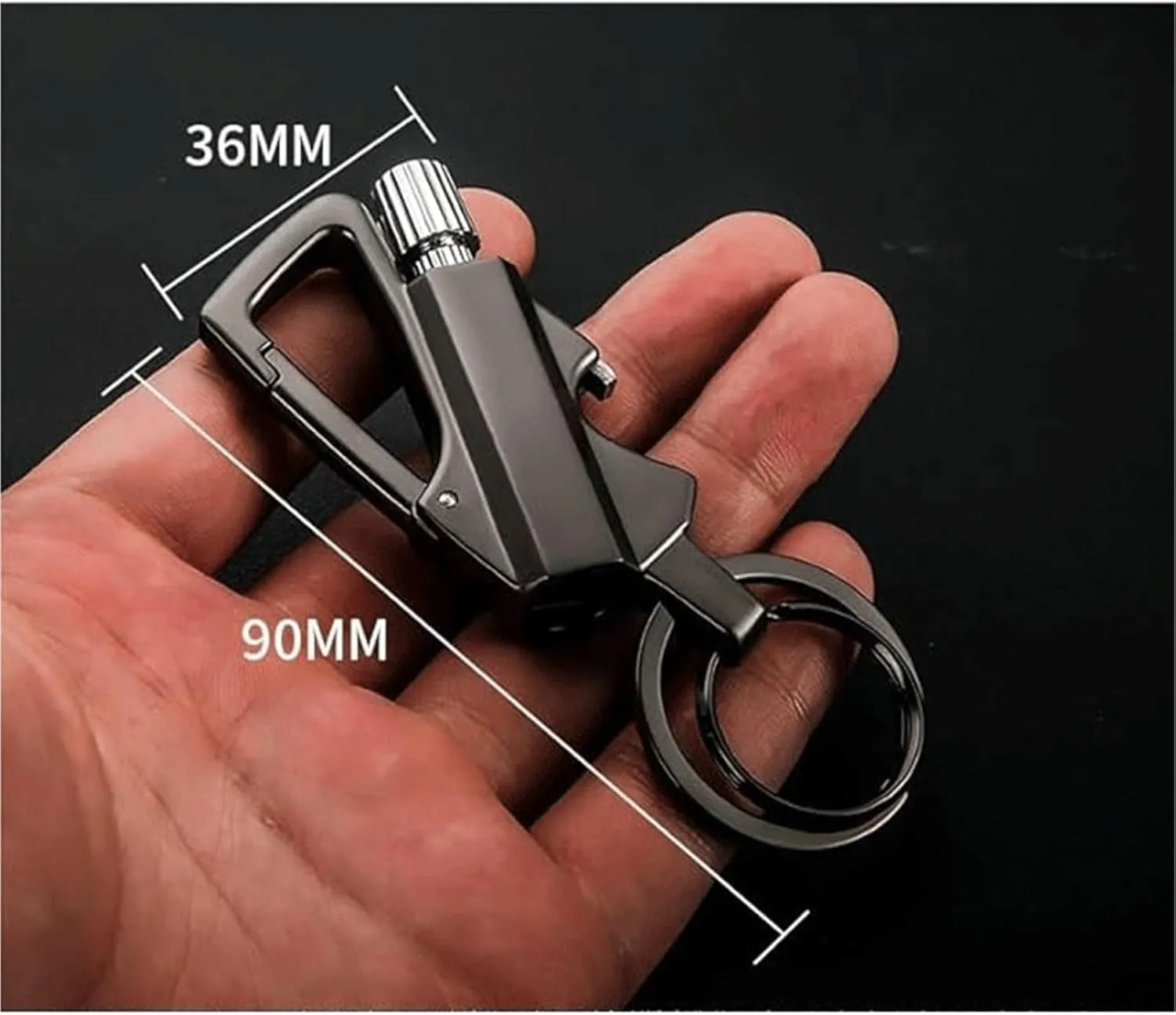 Keychain Lighter - Match Kerosene Lighter - with Bottle Opener, Windproof and Waterproof, Refillable Fuel, Suitable for Outdoor Camping/Hiking (Kerosene Not Included)(Black)