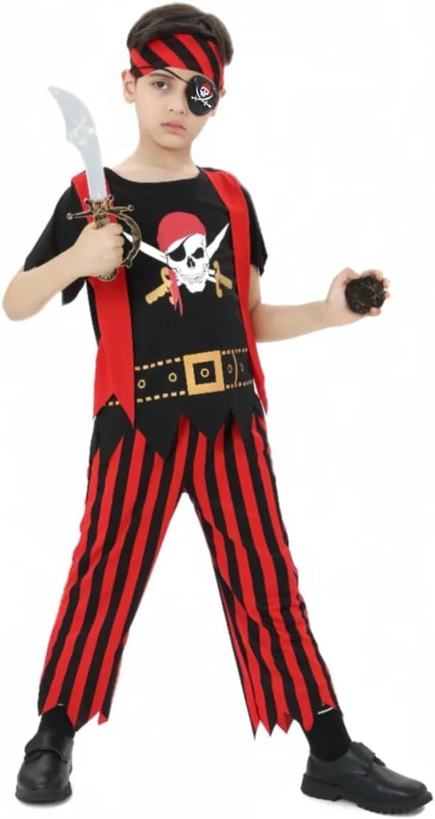 Kids Pirate Costume,Pirate Role Play Dress Up Set