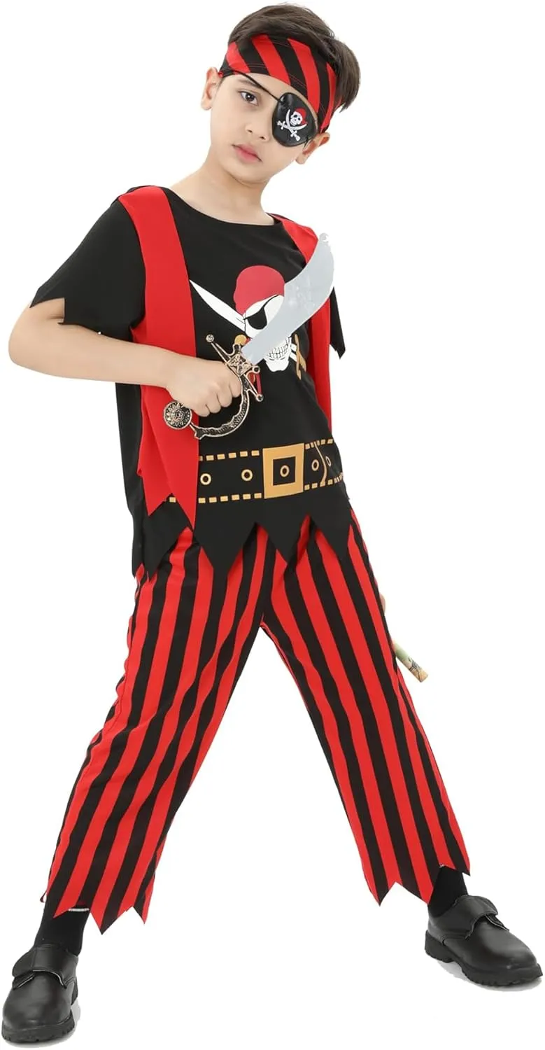 Kids Pirate Costume,Pirate Role Play Dress Up Set