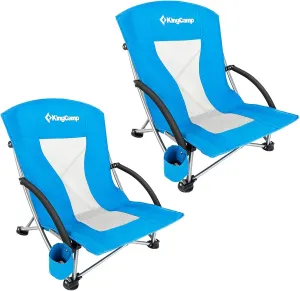 KingCamp Camping Low Sling Beach Chair Camping Concert Folding Chair, pack of 2.