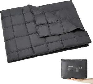 KingCamp Down Camping Blanket - Lightweight, Multifunctional Quilt for Camping with Snap Button, Portable for Stadium, Travel, Airplane, Picnic, Indoor & Outdoor, Provides Warmth