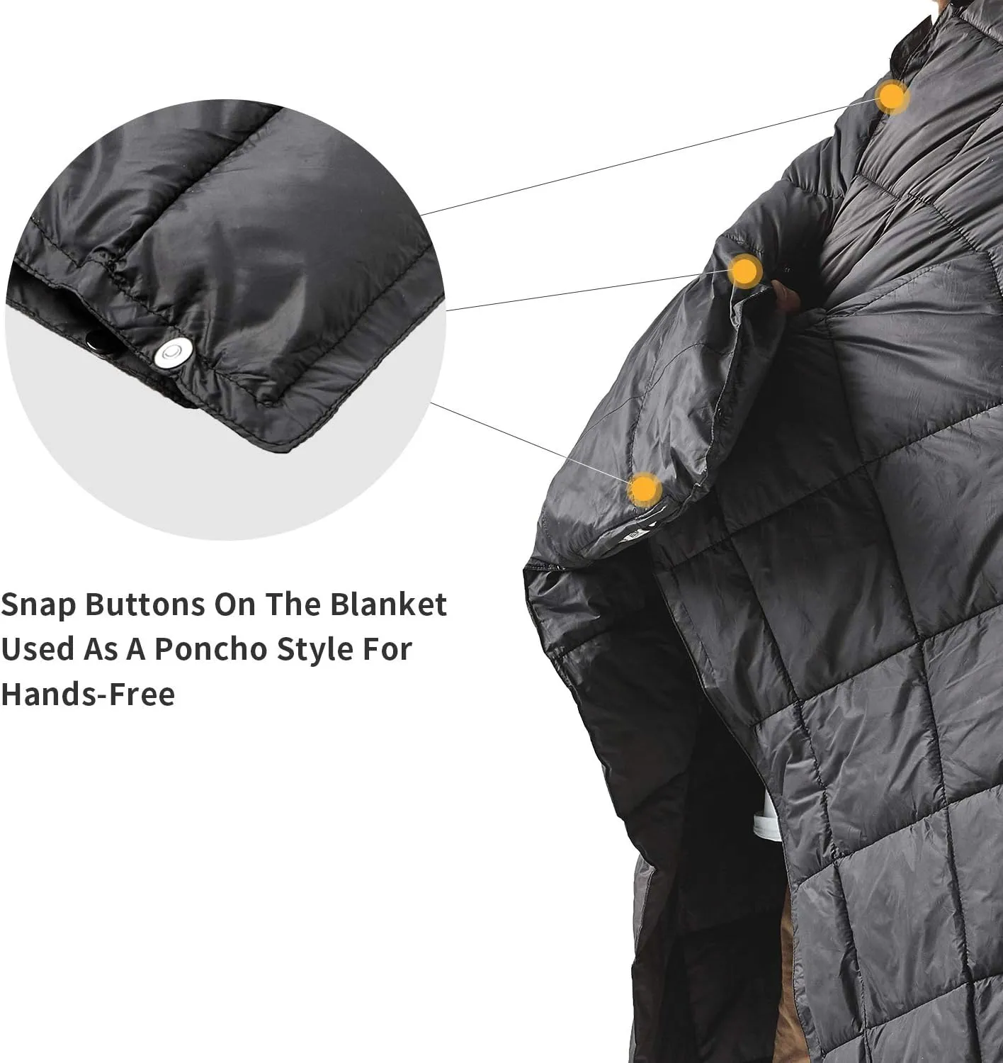 KingCamp Down Camping Blanket - Lightweight, Multifunctional Quilt for Camping with Snap Button, Portable for Stadium, Travel, Airplane, Picnic, Indoor & Outdoor, Provides Warmth