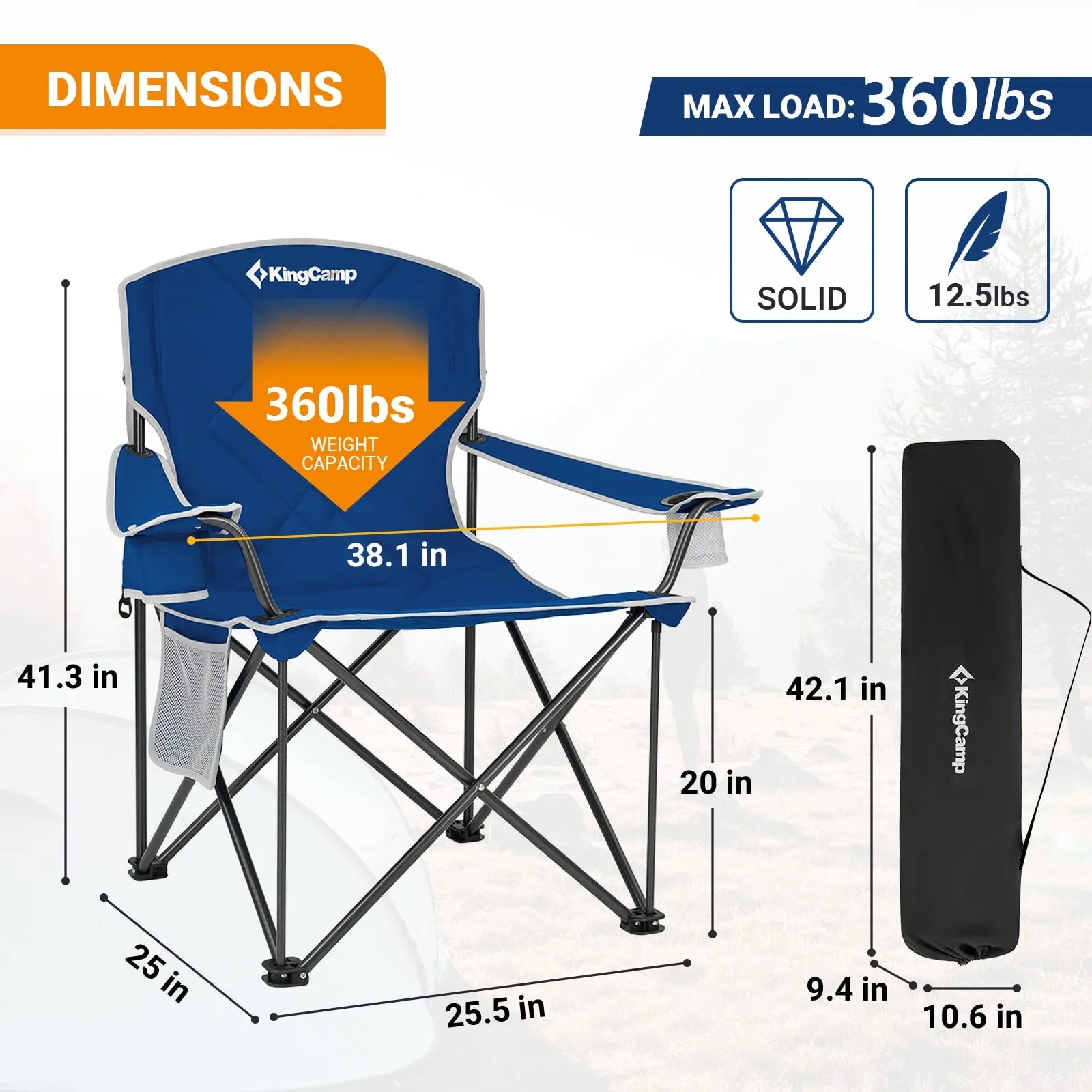 KingCamp Extra-Large Folding Camping Chair
