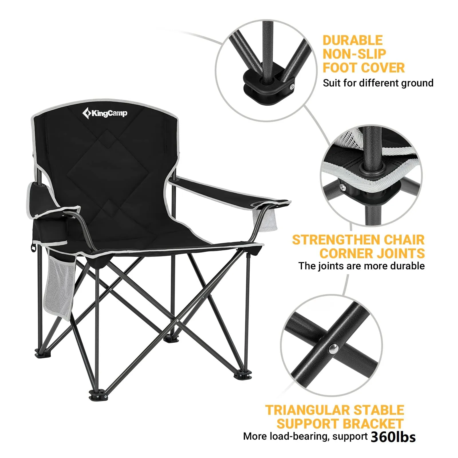 KingCamp Extra-Large Folding Camping Chair
