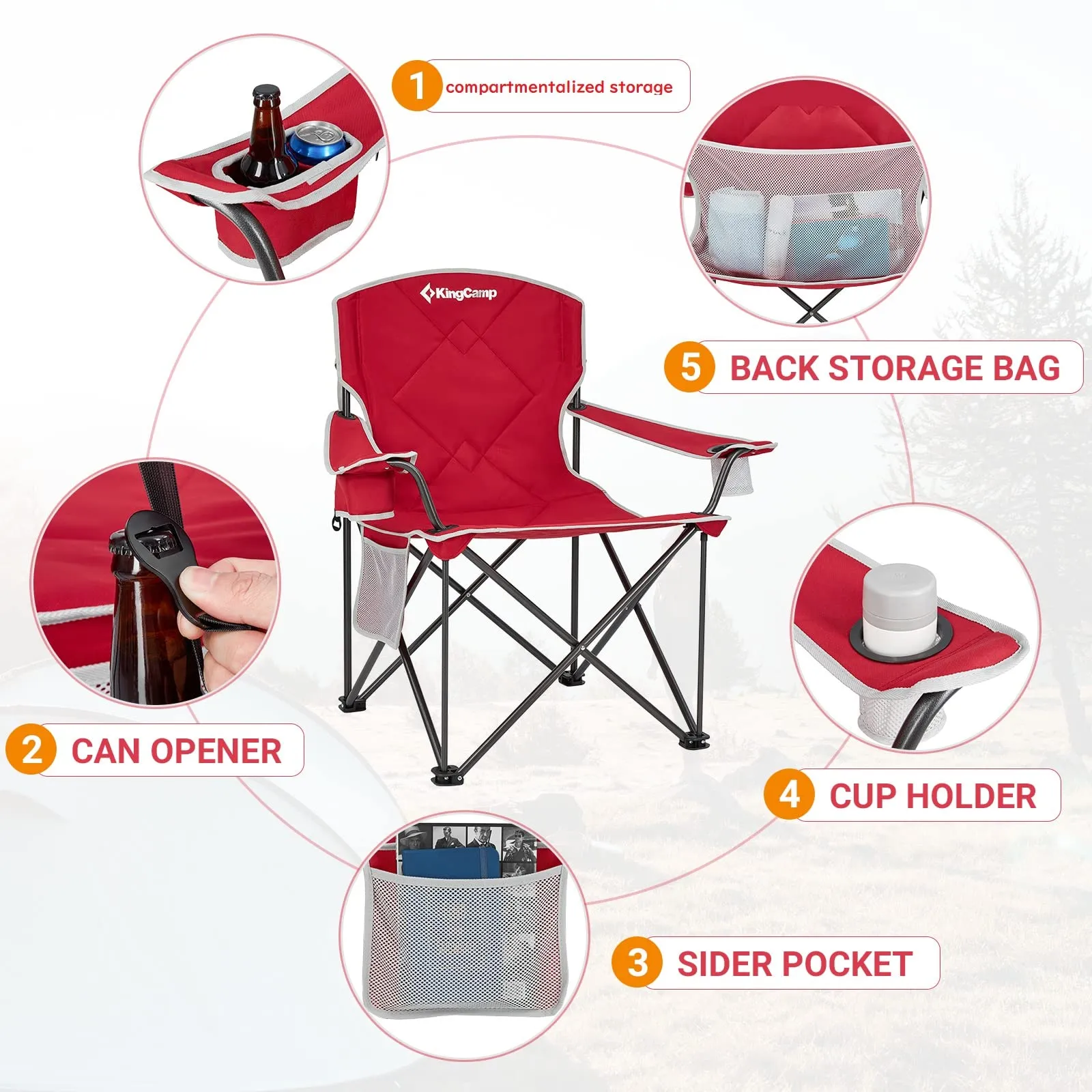 KingCamp Extra-Large Folding Camping Chair