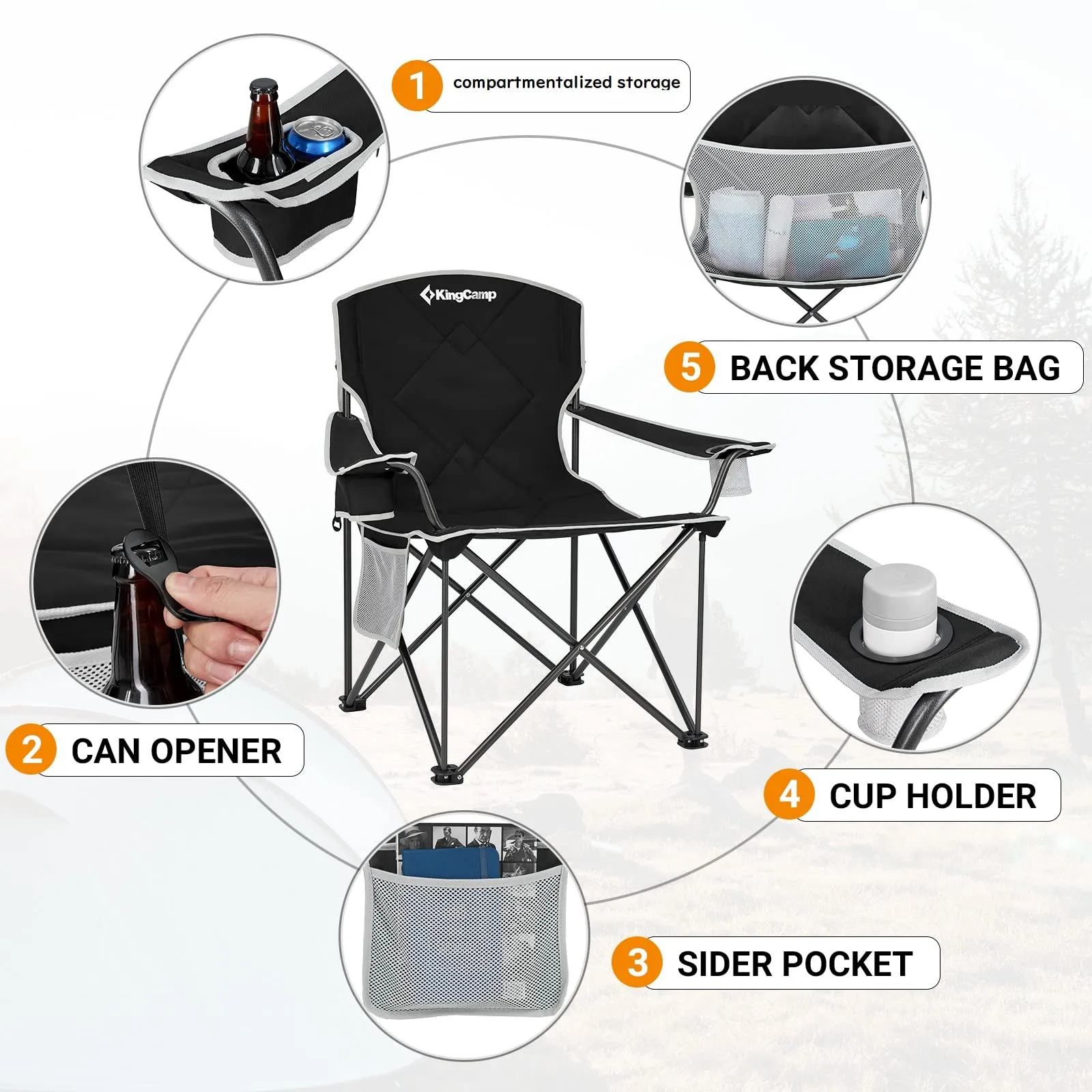 KingCamp Extra-Large Folding Camping Chair