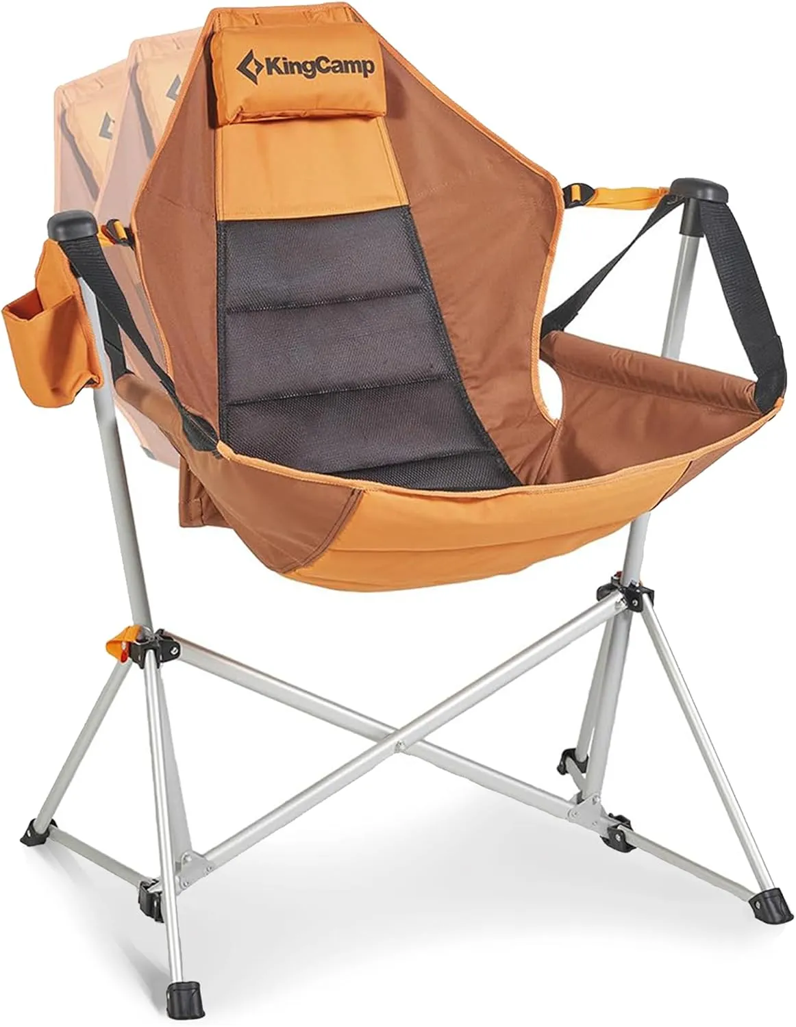 KingCamp Hammock Camping Chair, Swinging Portable Folding Camp Chairs for Adults 400lbs Heavy Duty Foldable Oversized Rocker with Aluminum Alloy Frame Cup Holder Pillow for Outdoor Beach Patio Sport