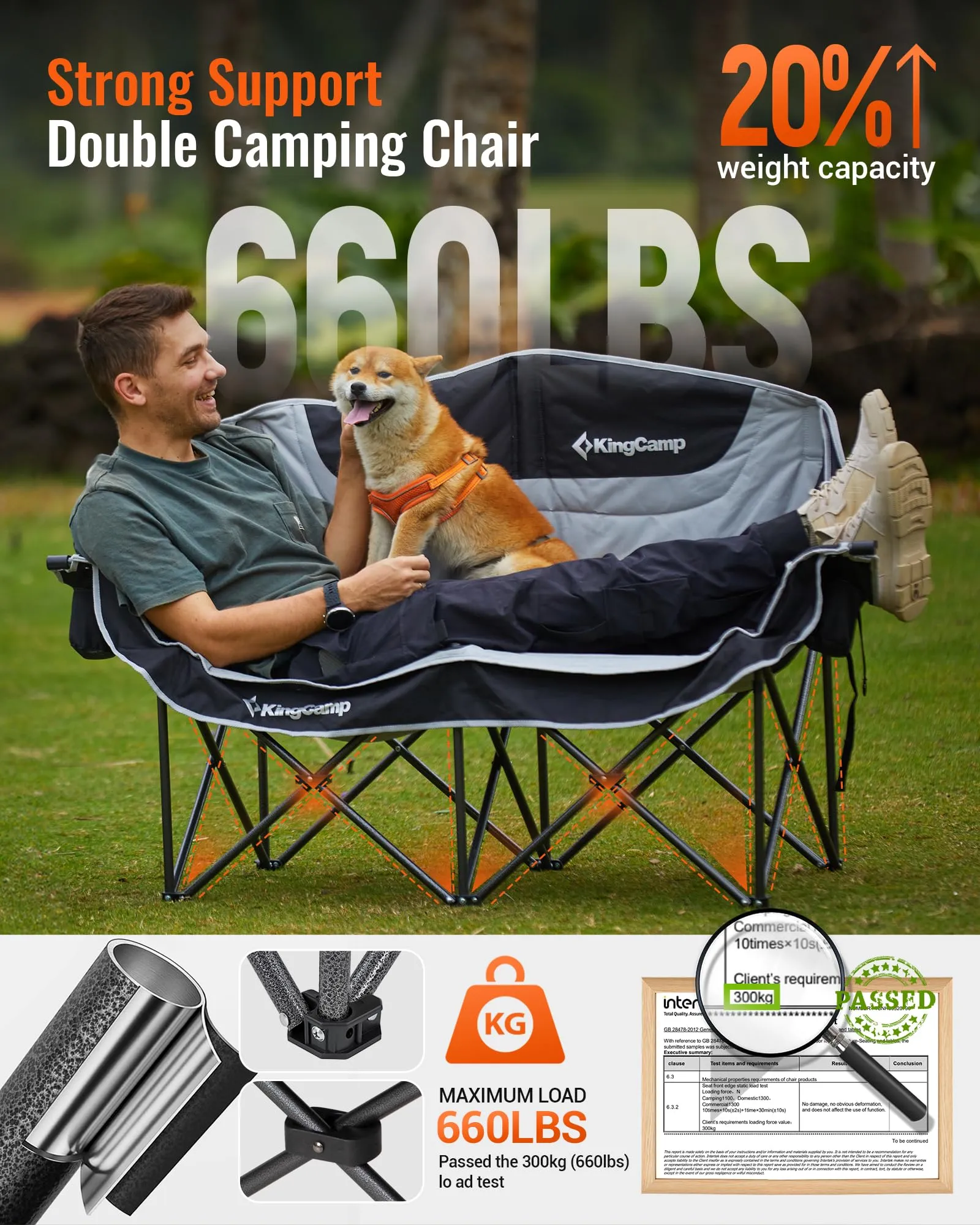 KingCamp Oversize Double Camping Loveseat