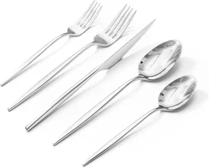 KINGSTONE Silverware Set, 20-Piece Flatware Set Cutlery Set Premium 18/10 Stainless Steel, Tableware Include Forks Knives Spoons for Home Kitchen Restaurant Wedding, Dishwasher Safe