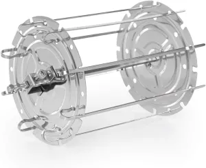 Klarstein AeroVital Fry Kebab Set - Accessories for Klarstein AeroVital Fry Hot Air Fryer, Stainless Steel, 8 Skewers, for Crispy Rotisserie Specialties, Two Holding Plates Included, Colour: Silver