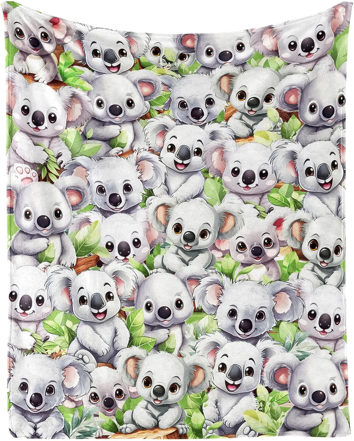 Koala Throw Blanket - Soft Flannel Koala Blankets for Girls Boys Kids Koala Lovers - Warm Koala Throw Blankets for All Season Lap, Chair, Sofa - 50"x40"