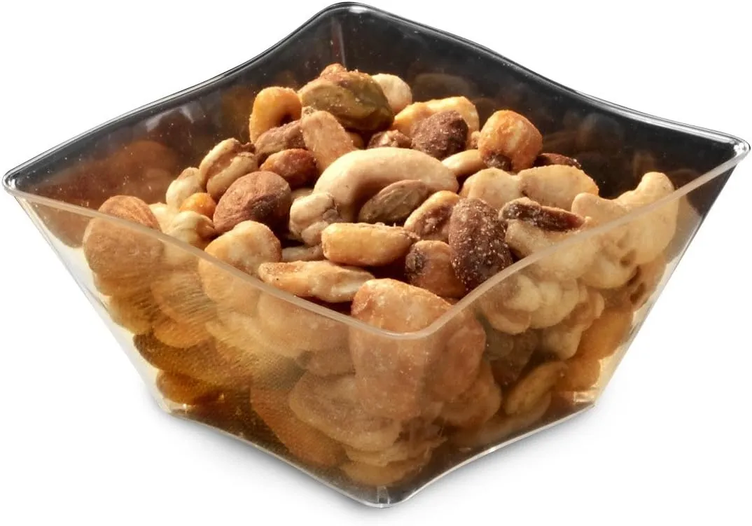 Koyal Square Waves Bowls, 5-Ounce, Clear, Set of 120