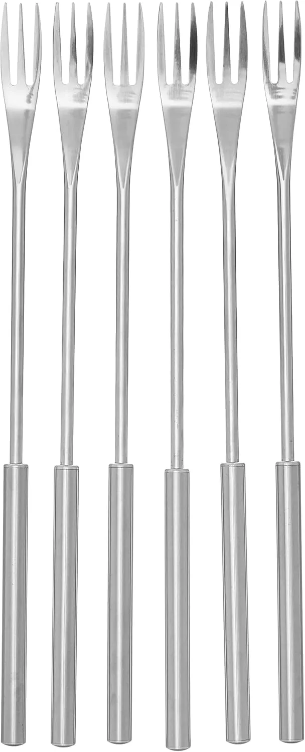 Kuhn Rikon 6 Piece Cheese Fondue Forks of Stainless Steel, Small, Silver