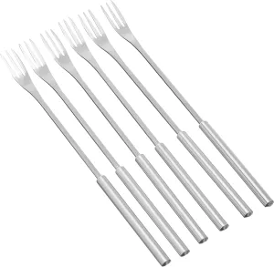 Kuhn Rikon 6 Piece Cheese Fondue Forks of Stainless Steel, Small, Silver