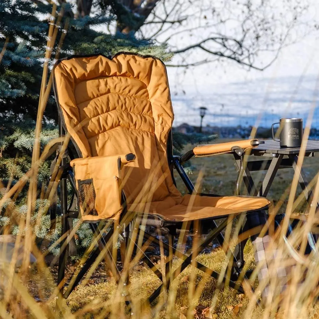 Kuma Outdoor Gear Switchback Chair with Carry Bag, Ultimate Portable Luxury Outdoor Chair for Camping (Sierra Black)