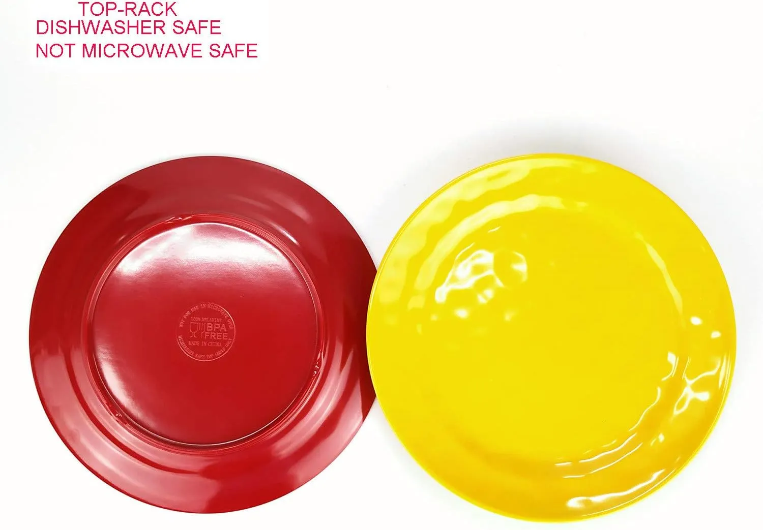 KX-WARE Melamine Plates Set of 12, 8-inch 100% Melamine Salad Plates for Everyday Use, Break-resistant and Lightweight, Multicolor