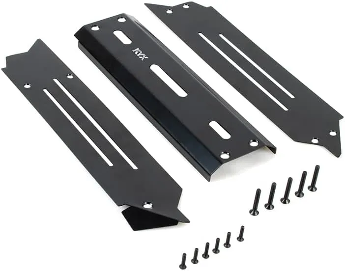 KYX Racing Stainless Steel Black Protector Chassis Guard Plate Axle Guard Upgrades Parts Accessories for 1/10 RC Crawler Car Traxxas 1/10 Maxx V2 WideMaxx