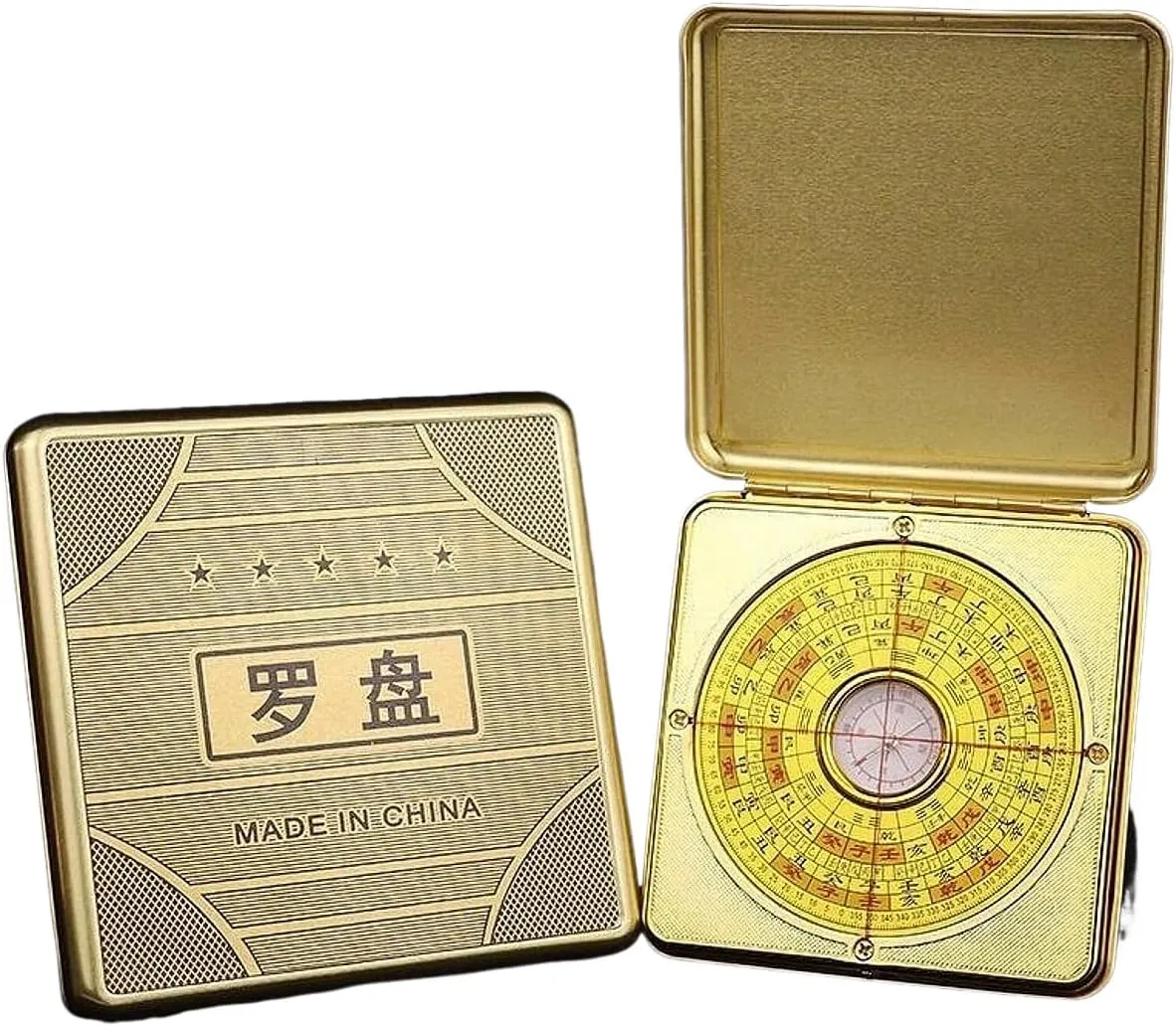 (L 10cm) Feng Shui Luo Pan Ancient Chinese Compass for Hiking Orienteering Camping,Attract Wealth Good Luck