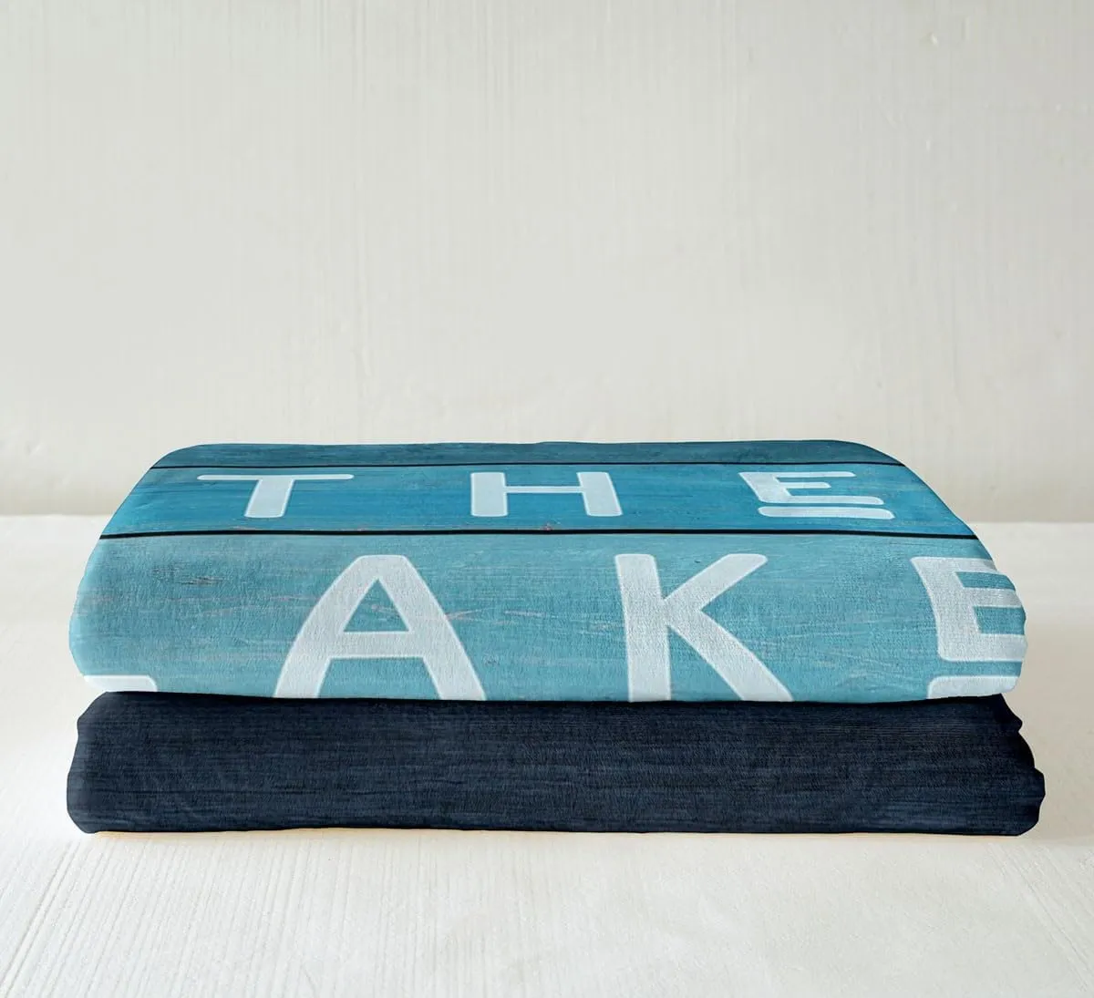 Lake Fleece Blanket Blue Lake Life Decor Fuzzy Blanket Twin Size, Nautical Ocean Theme Throw Blanket For Kids Men Women Lake House Coastal Beach Patchwork Sherpa Blanket For Bedroom Living Rooms