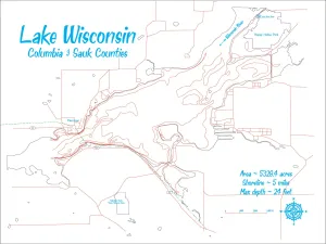 Lake Wisconsin - Laser Engraved Map File - DIGITAL FILE