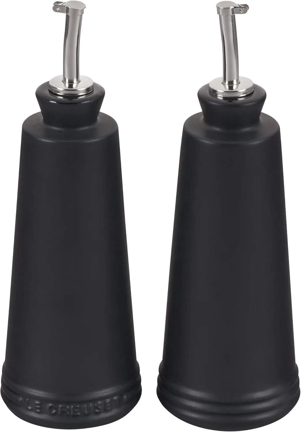 Le Creuset Signature Stoneware Oil & Vinegar set, 10 oz. each, Black Onyx