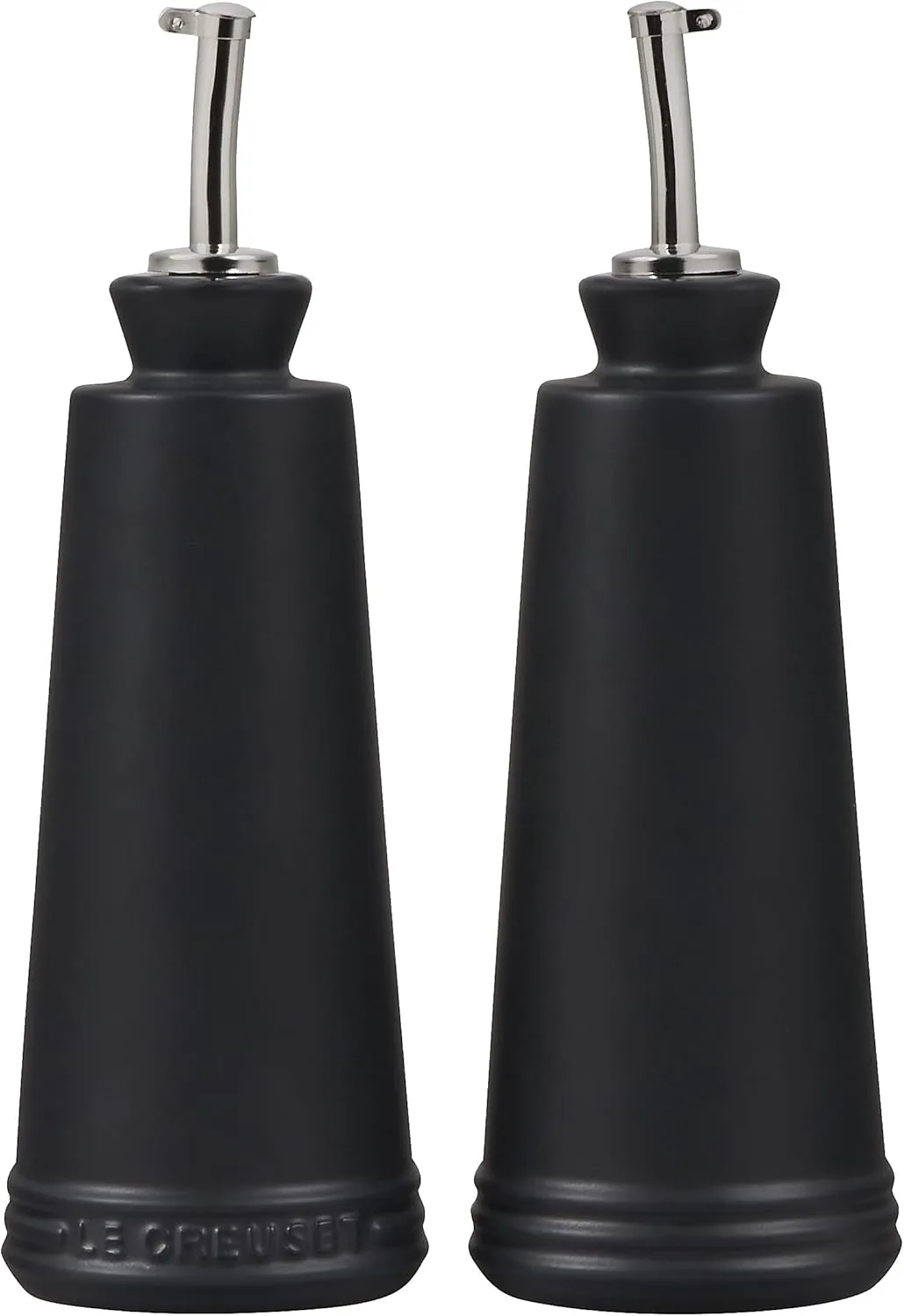 Le Creuset Signature Stoneware Oil & Vinegar set, 10 oz. each, Black Onyx