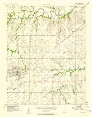 Lebo KS topo map, 1:24000 Scale, 7.5 X 7.5 Minute, Historical, 1957, Updated 1958, 27.1 x 21.14 in