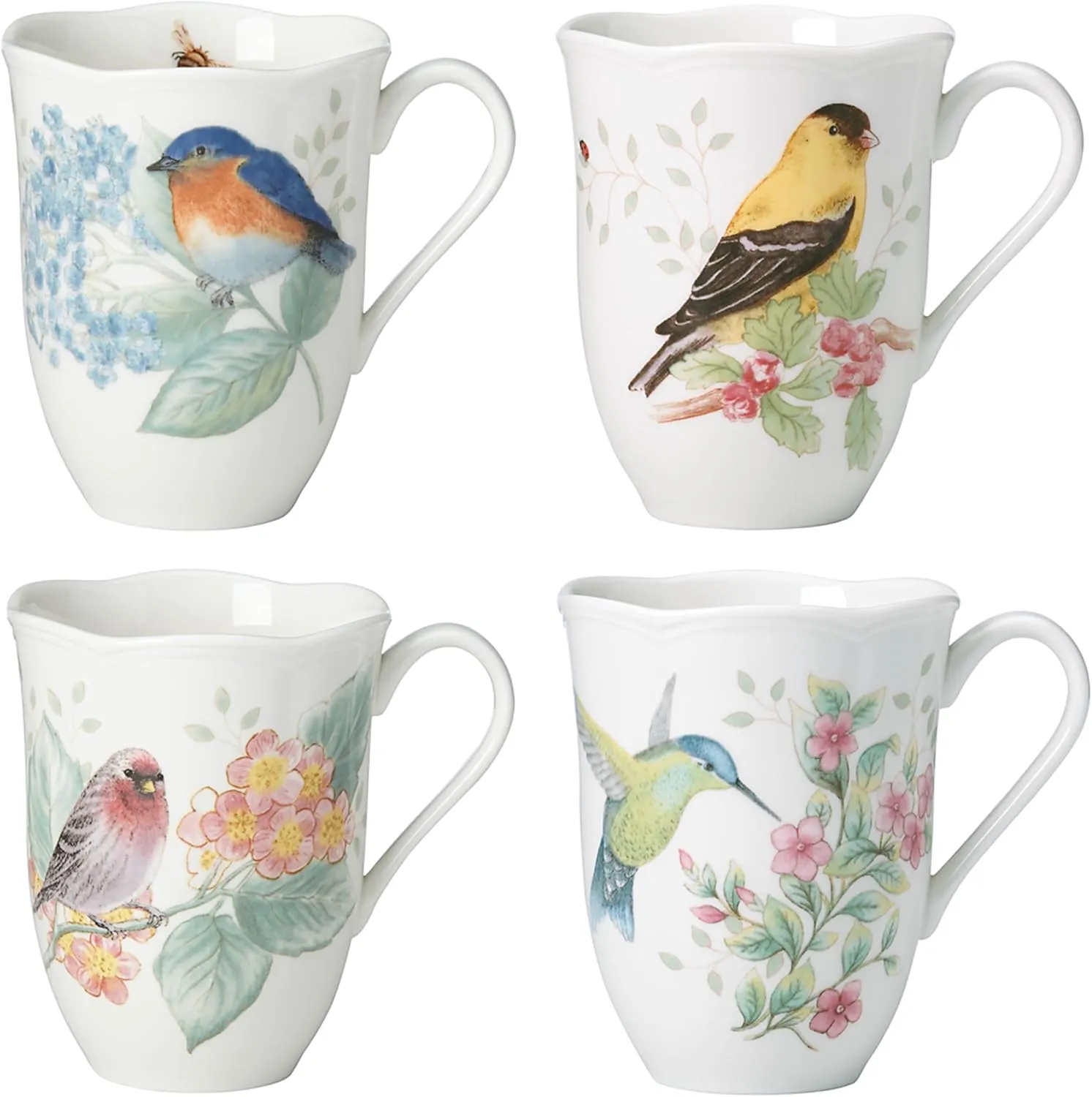 Lenox Butterfly Meadow Flutter Porcelain Mugs, Set of 4, Multicolor
