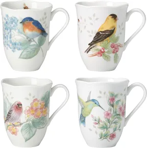 Lenox Butterfly Meadow Flutter Porcelain Mugs, Set of 4, Multicolor