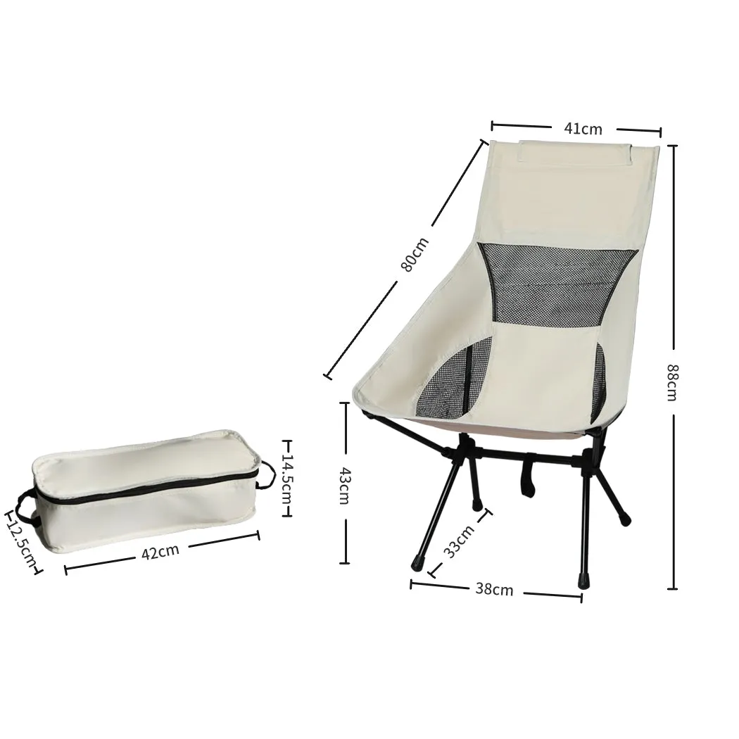 Levede Camping Chair Folding Outdoor Large Beige-VIC_Metro