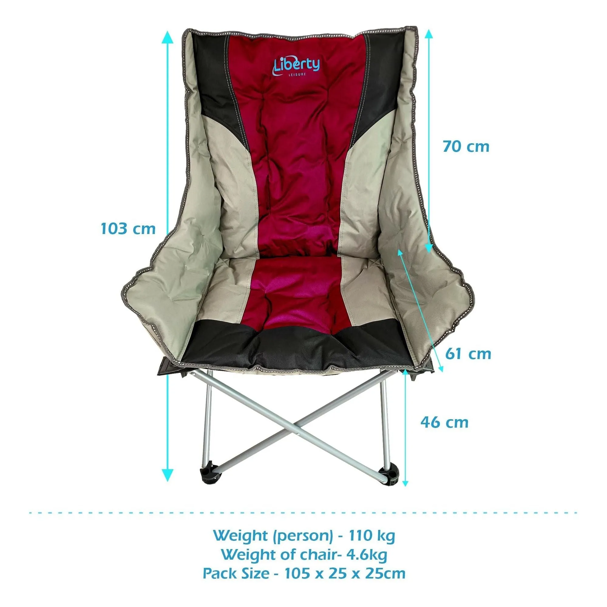 Liberty Magenta Comfort Camping Chair MDS1203