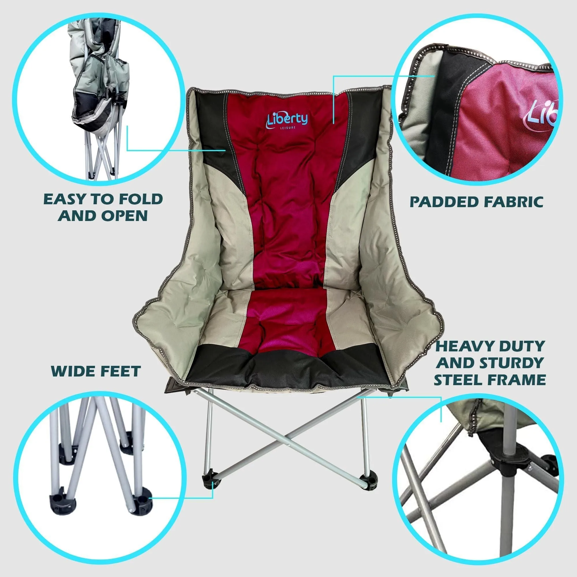 Liberty Magenta Comfort Camping Chair MDS1203