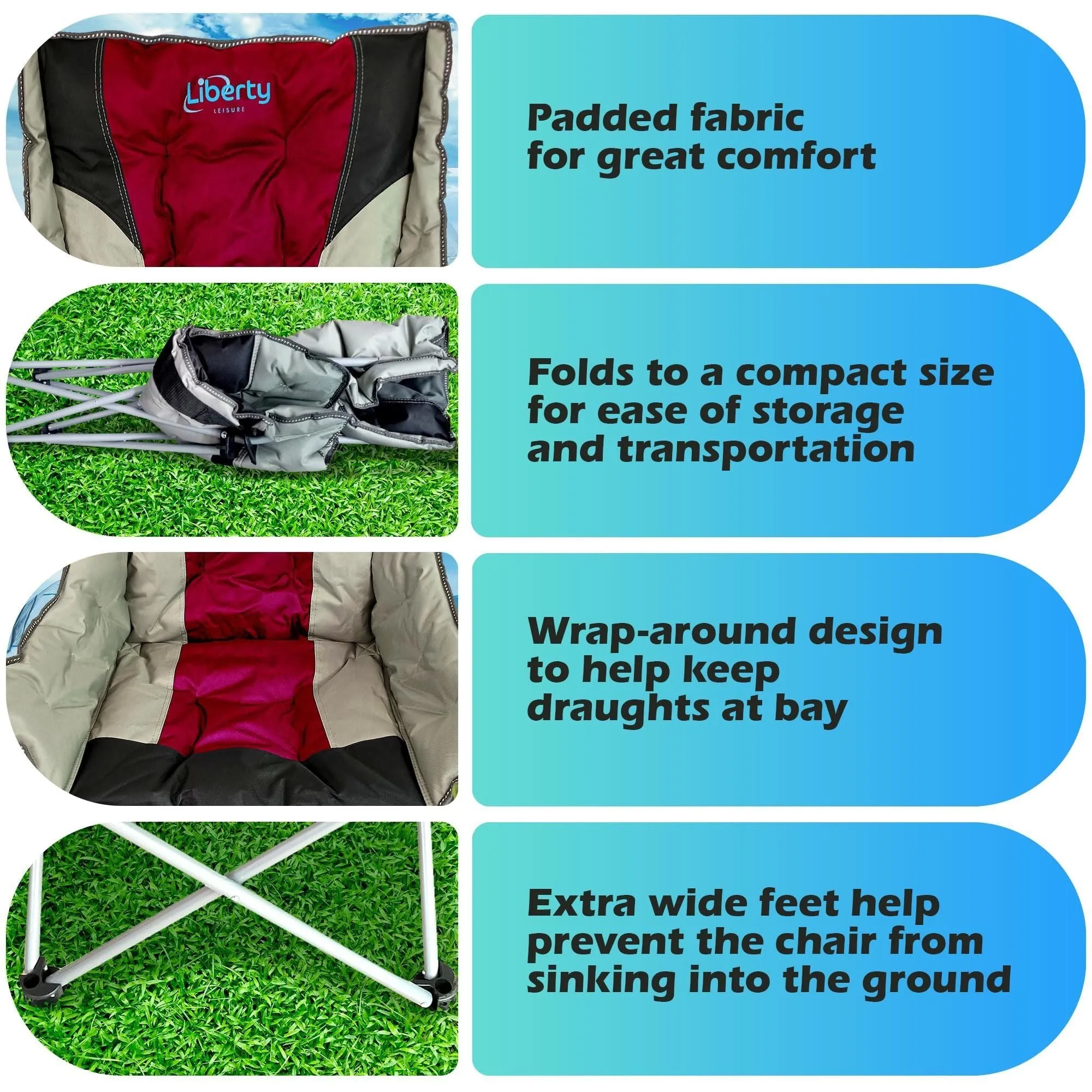 Liberty Magenta Comfort Camping Chair MDS1203