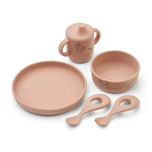 Liewood, Ryle Silicone Baby Dinnerware Set, Unicorn/Pale Tuscany Rose
